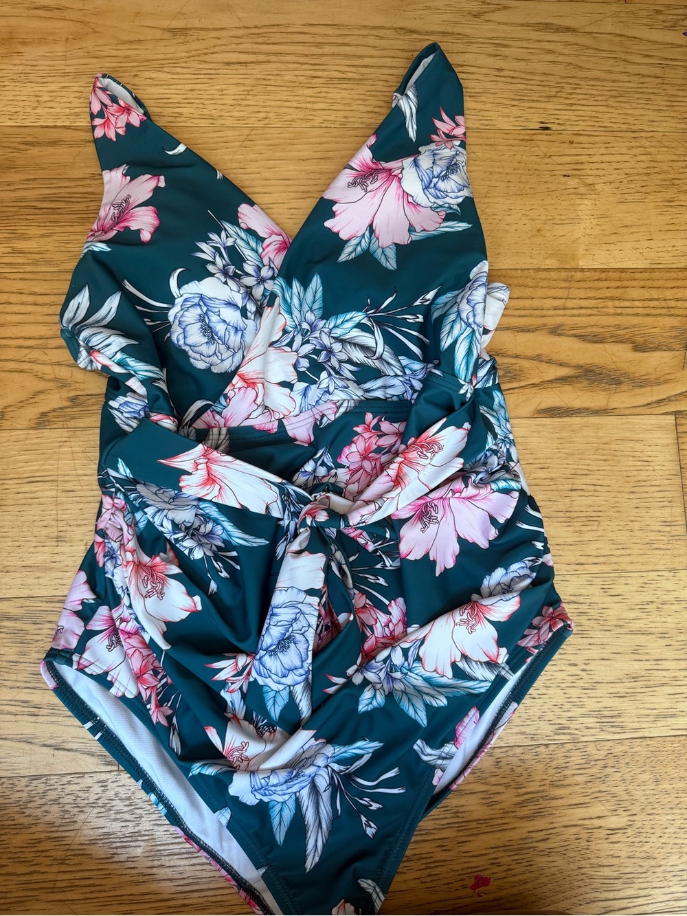 Pinkblush Teal & Pink Floral One-Piece Swimsuit